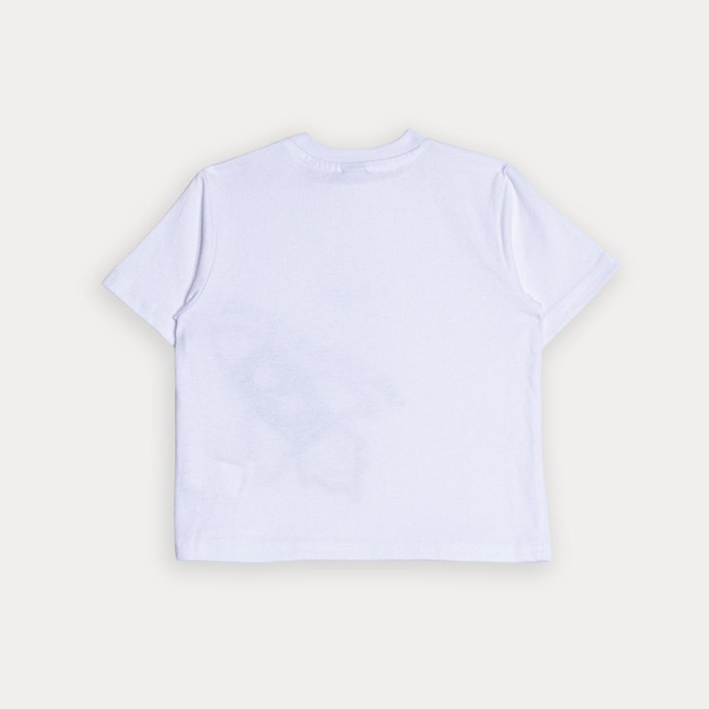 Franela De Algodón Blanco Con Gráfico De Cohete Para Bebe Niño