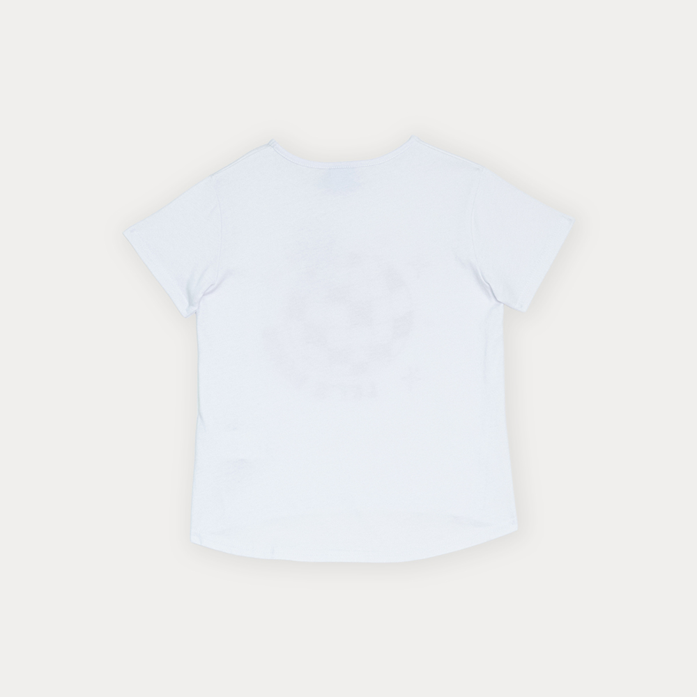 Franela De Algodón Blanco Con Gráfico Escarchado Para Niña