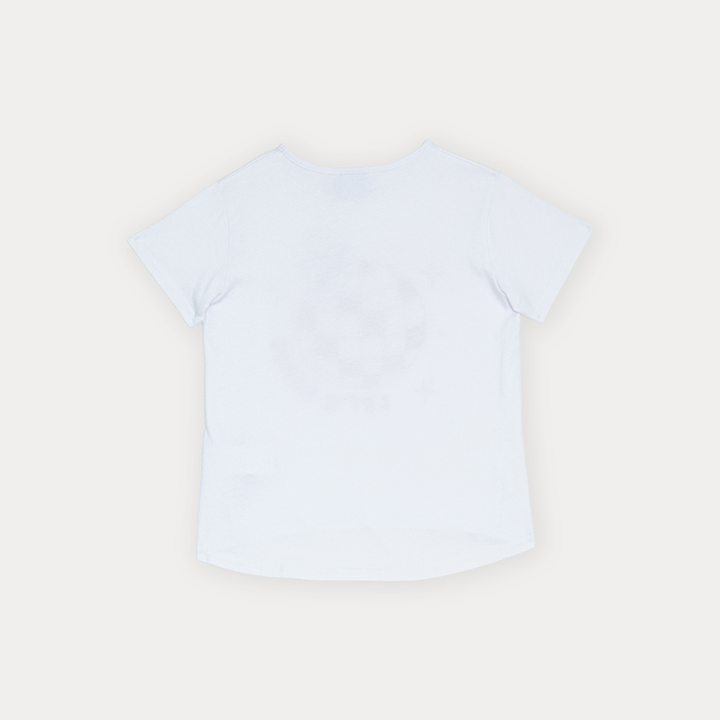 Franela De Algodón Blanco Con Gráfico Escarchado Para Niña