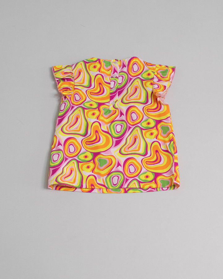 Blusa de popelina con estampado de colores