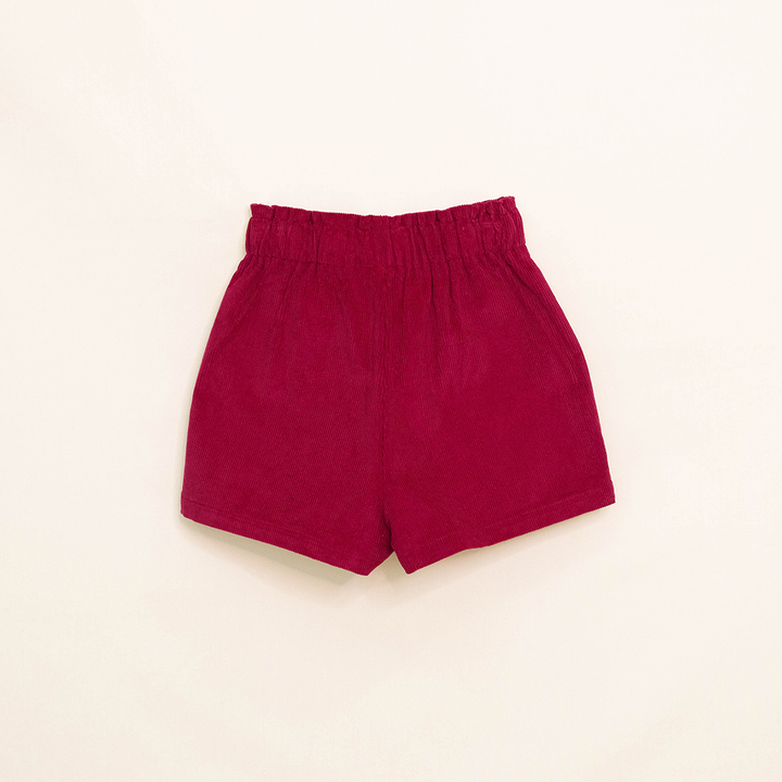 Short Rojo De Corduroy Para Niña