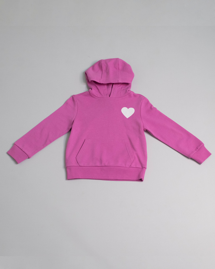 Suéter Fucsia de algodón con cierre y gráfico de corazón