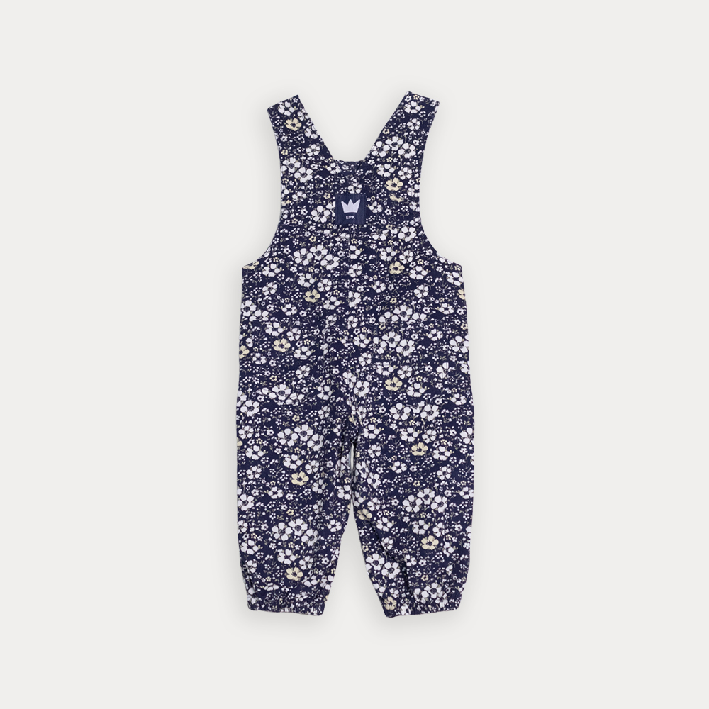 Braga De Corduroy Azul Marino Con Estampado De Flores Para Bebe Niña