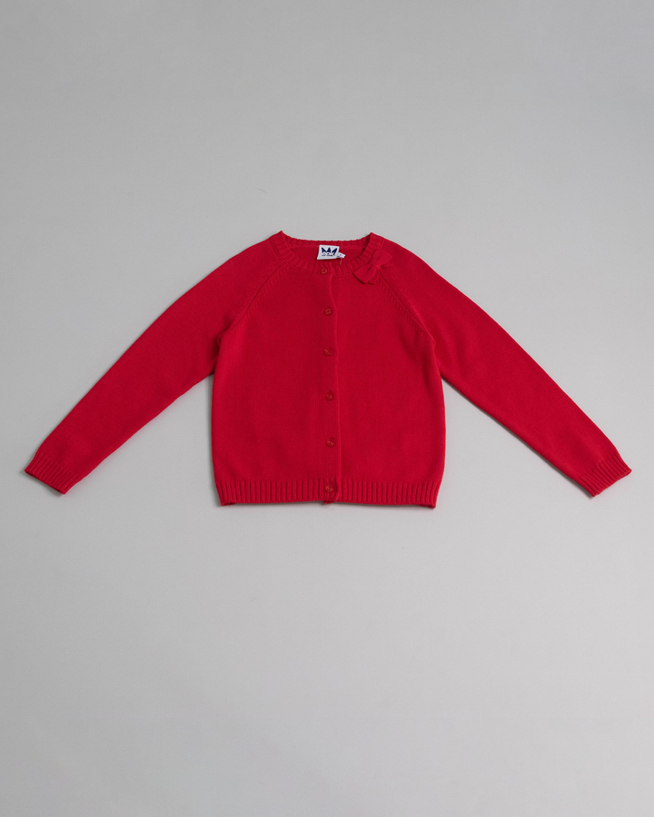 Cárdigan de algodón rojo