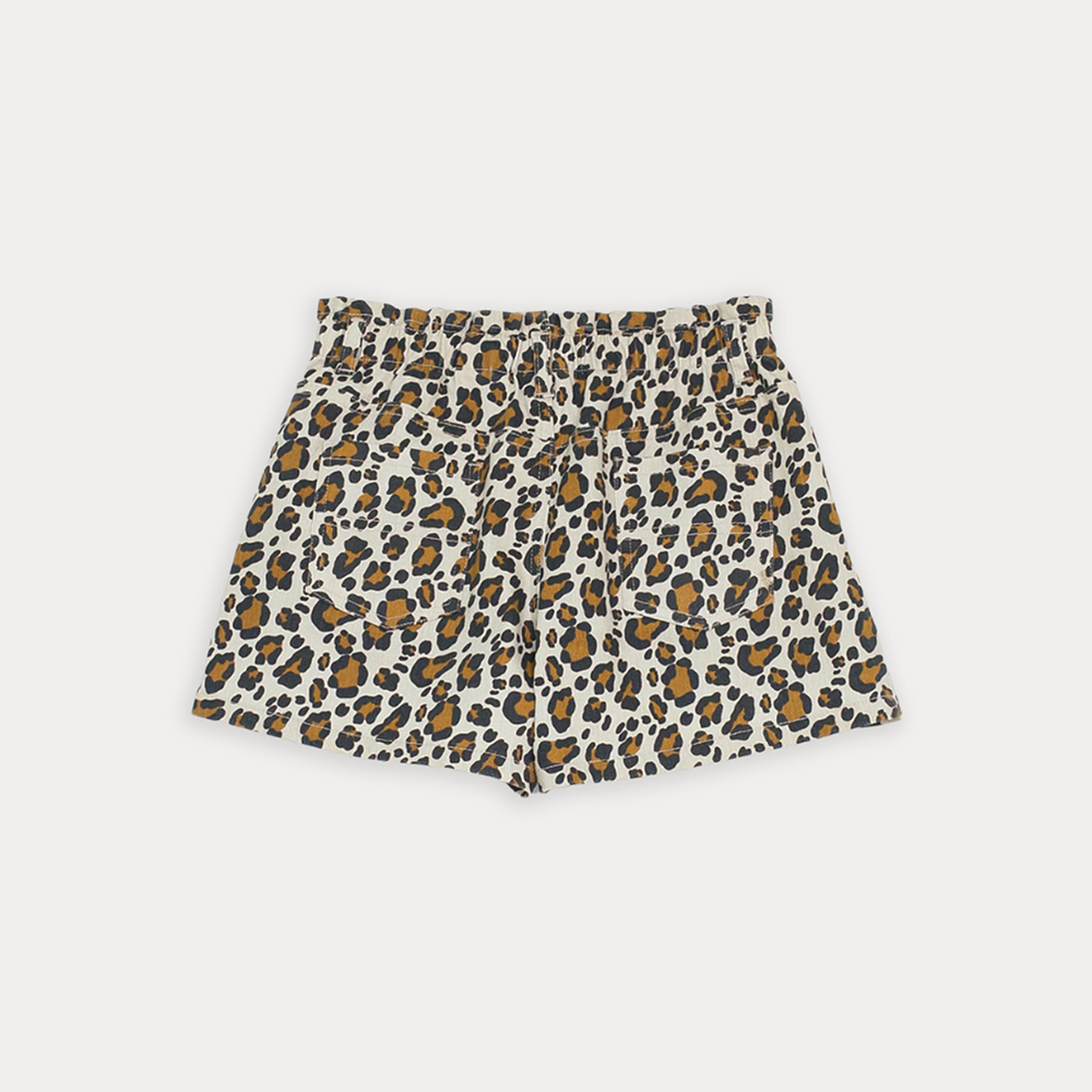 Short De Twill Con Estampado De Leopardo Para Niña