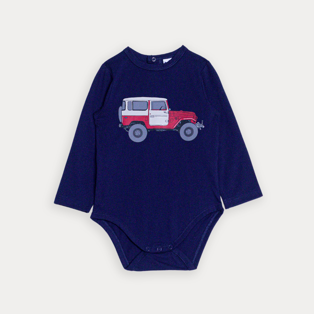 Body De Algodón Azul Marino Con Gráfico De Jeep Para Bebe Niño