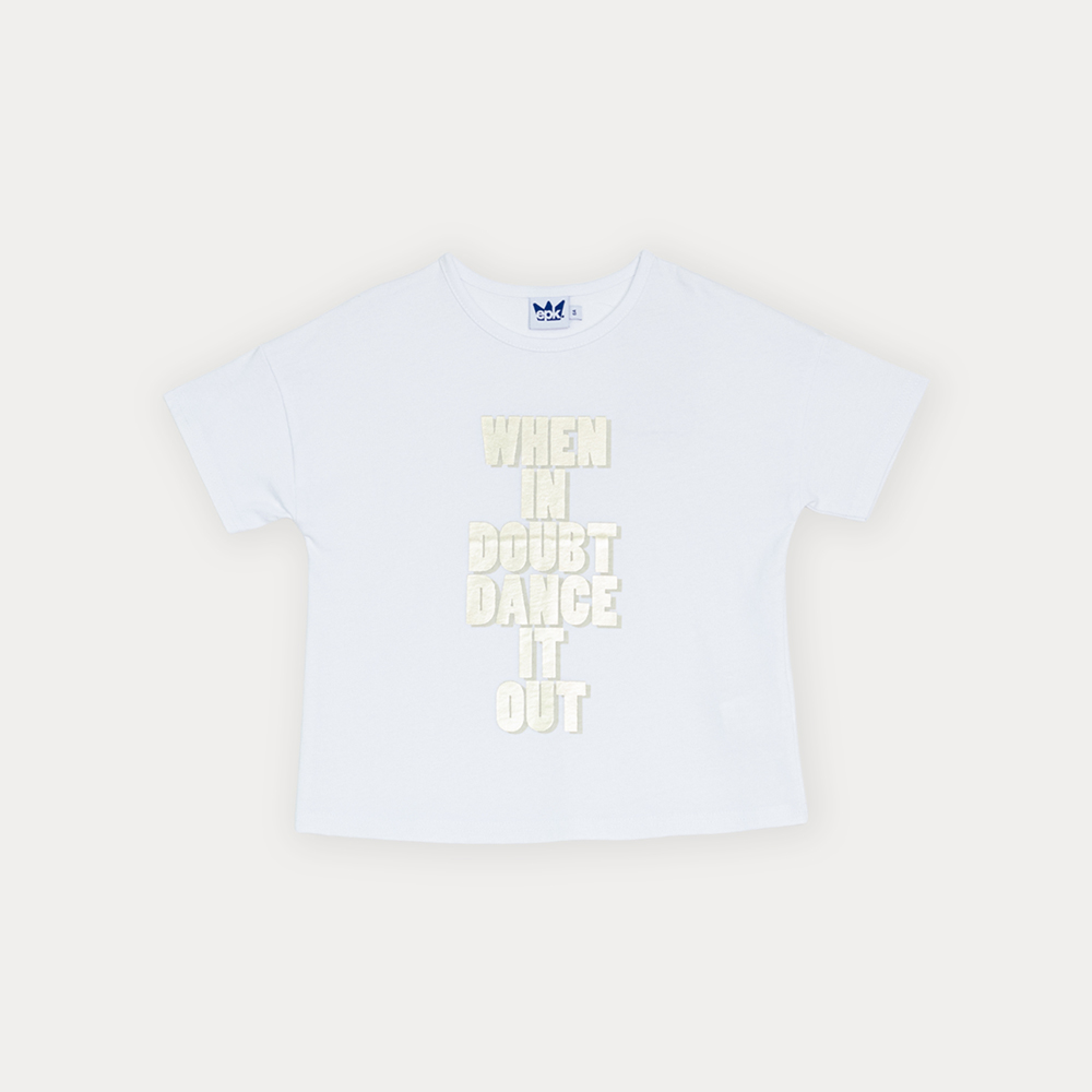 Franela De Algodón Blanca Con Frase Metalizada Para Niña