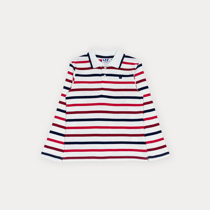 Chemise De Algodón Manga Larga De Rayas Para Niño