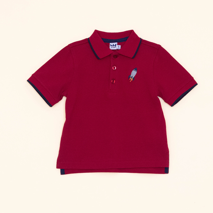 Chemise Roja Manga Corta con Estampado de Cohete para Bebé Niño