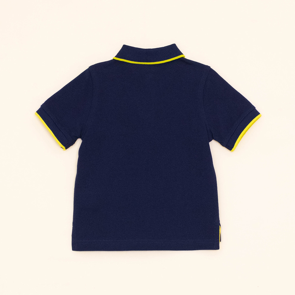 Body de Chemise Azul Oscuro con Bordado de Rayo para Bebé Niño
