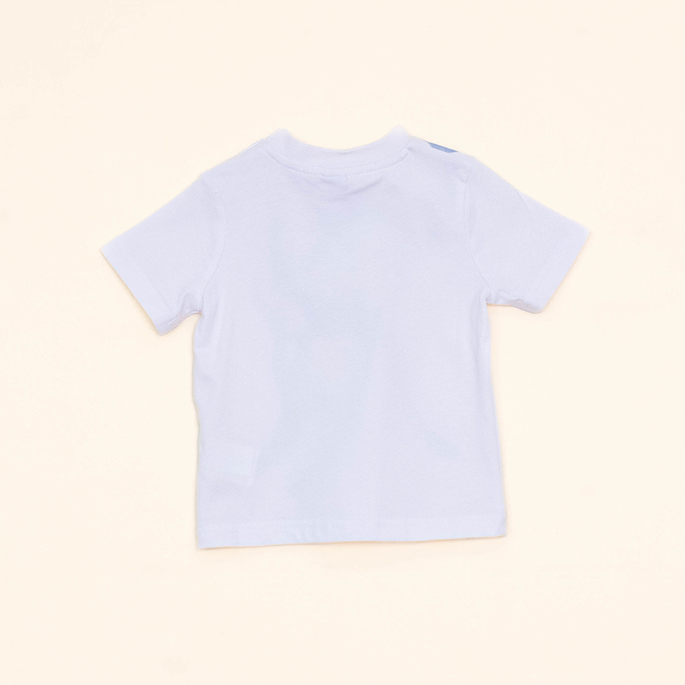 Franela Blanca de Algodón con Estampado de Mono para Bebé Niño