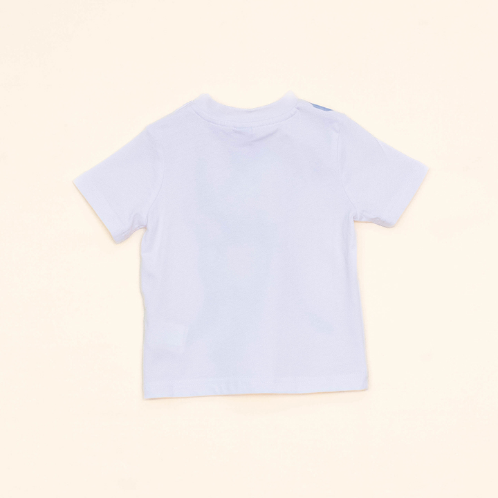Franela Blanca de Algodón con Estampado de Mono para Bebé Niño