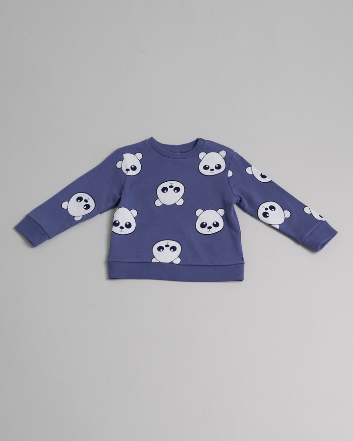 Suéter de algodón con estampado de pandas