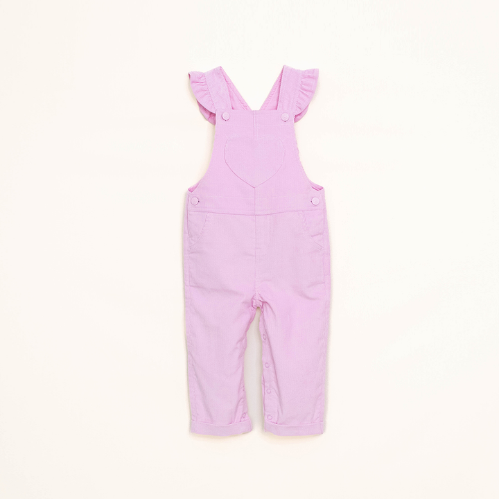 Braga Larga Rosada de Corduroy con Bolsillo de Corazón para Beebé Niña para Bebé Niña