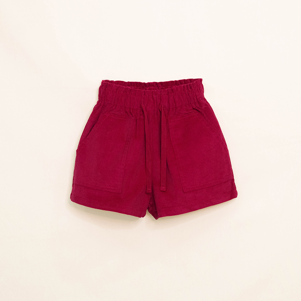 Short Rojo De Corduroy Para Niña