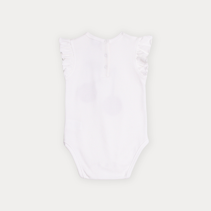 Body De Algodón Crema Con Gráfico De Cereza Para Bebe Niña