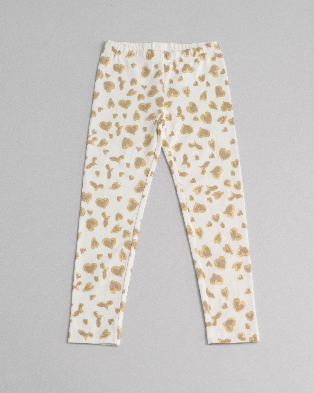 Legging de algodón con estampado corazones metalizado