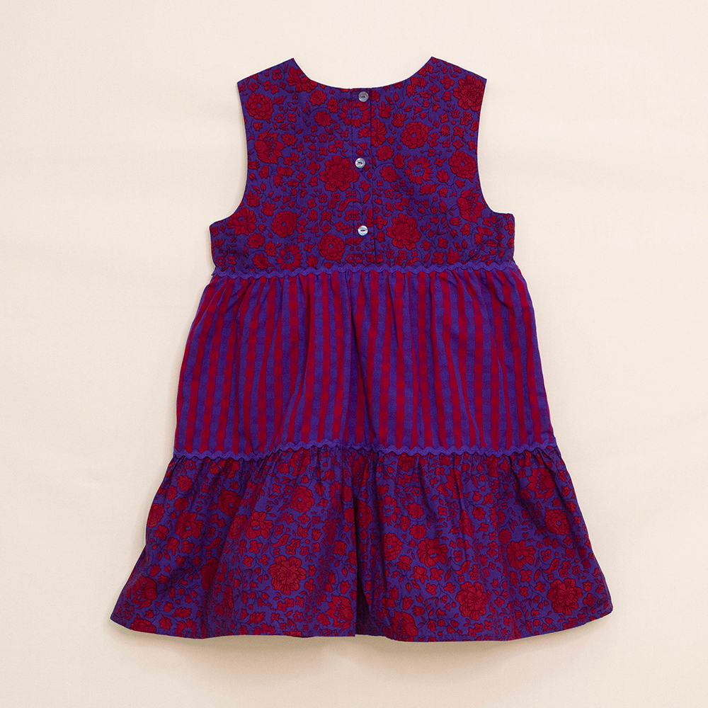 Vestido Rojo Y Morado Para Bebé Niña