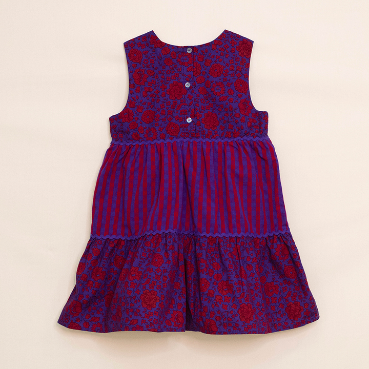 Vestido Rojo Y Morado Para Niña