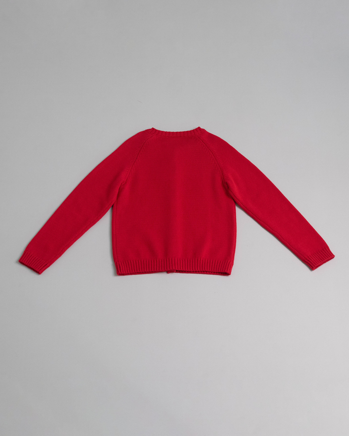 Cárdigan de algodón rojo
