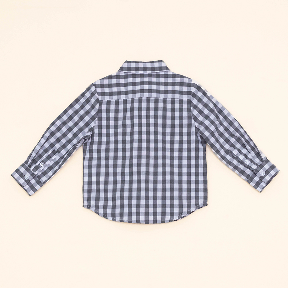 Camisa Cuadros Blancos Y Grises Para Bebé Niño