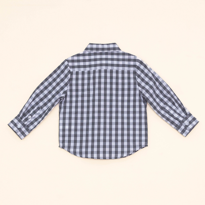 Camisa Cuadros Blancos Y Grises Para Bebé Niño