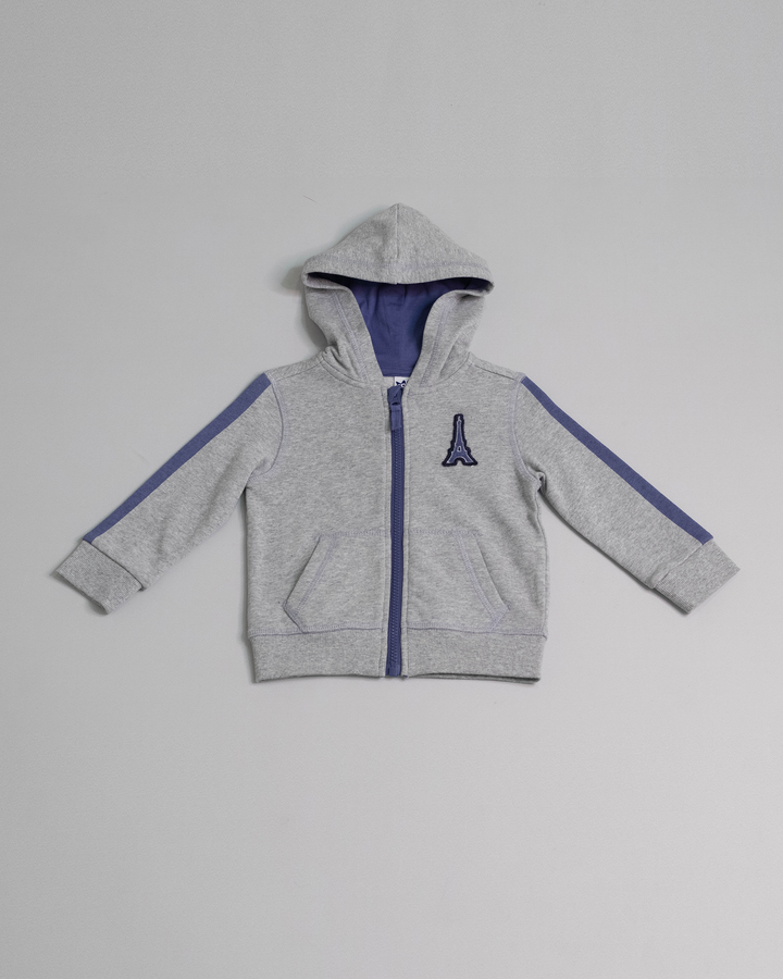 Suéter de algodón con bordado Gris