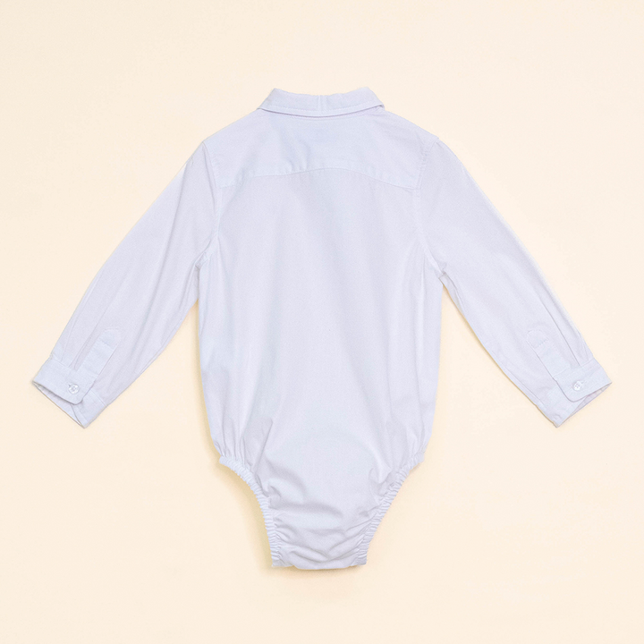 Body de Camisa Blanca Manga Larga para Bebé Niño