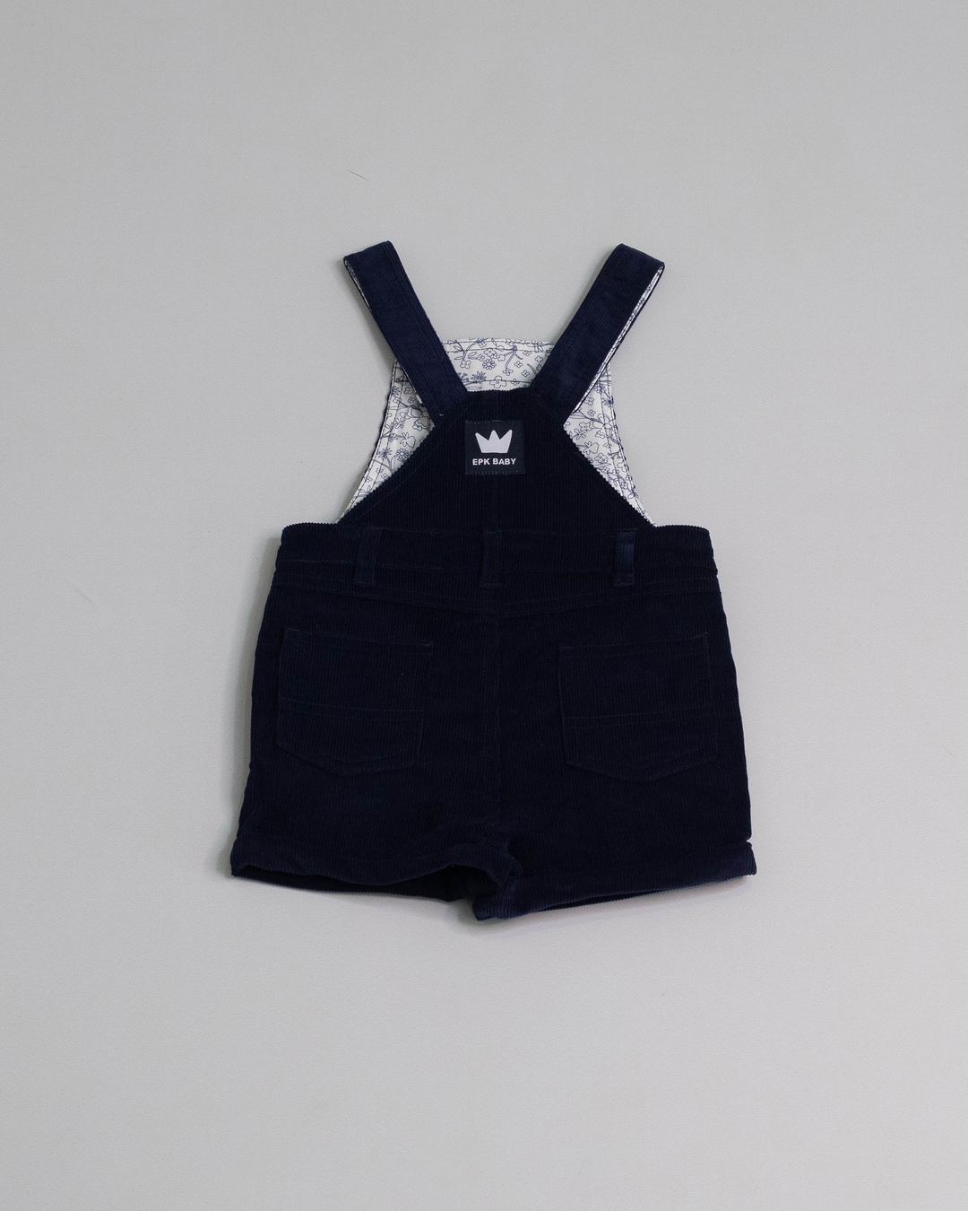 Overol short de corduroy Azul Oscuro