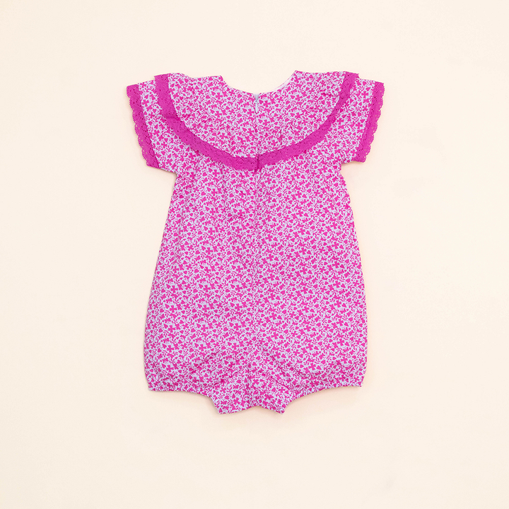 Jumper con Estampado de Flores Rosadas para Bebé Niña