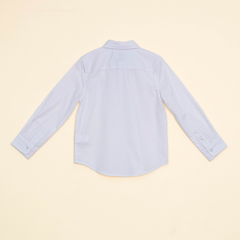 Camisa Blanca Manga Larga de Popelina para Niño