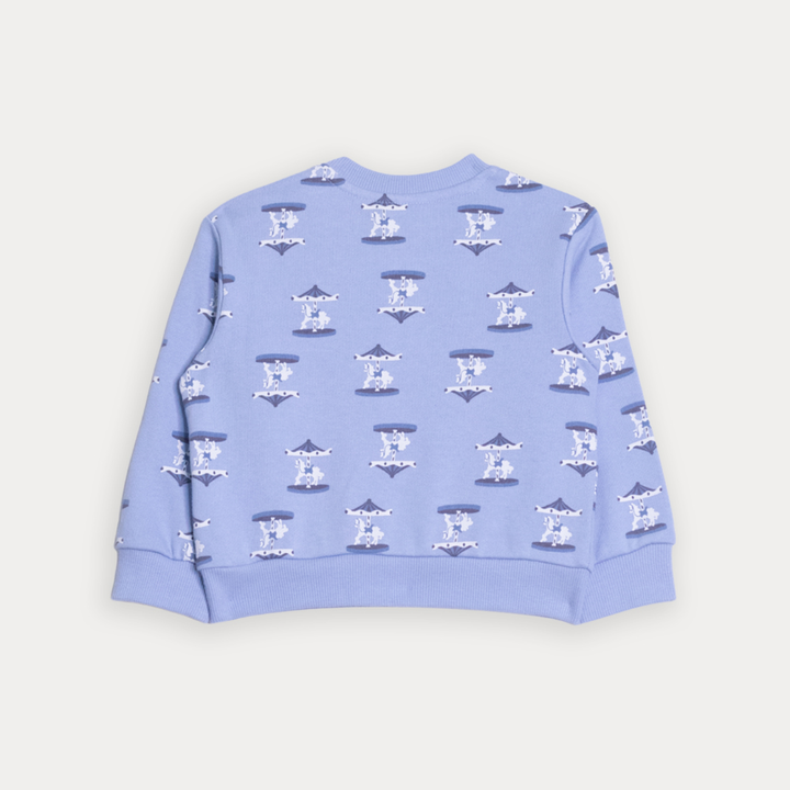 Suéter De Algodón Azul Claro Con Estampado De Carruseles Para Bebe Niño