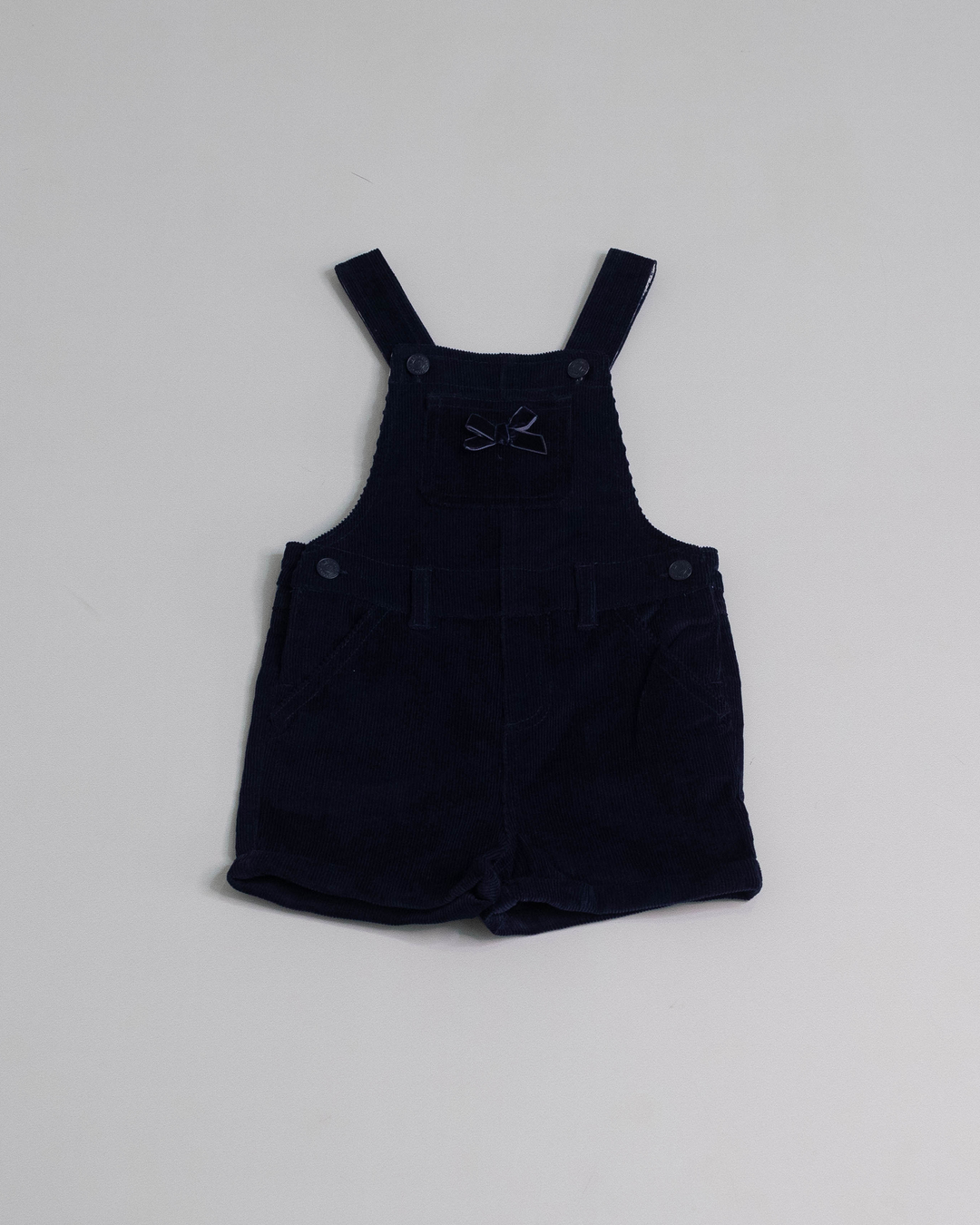 Overol short de corduroy Azul Oscuro