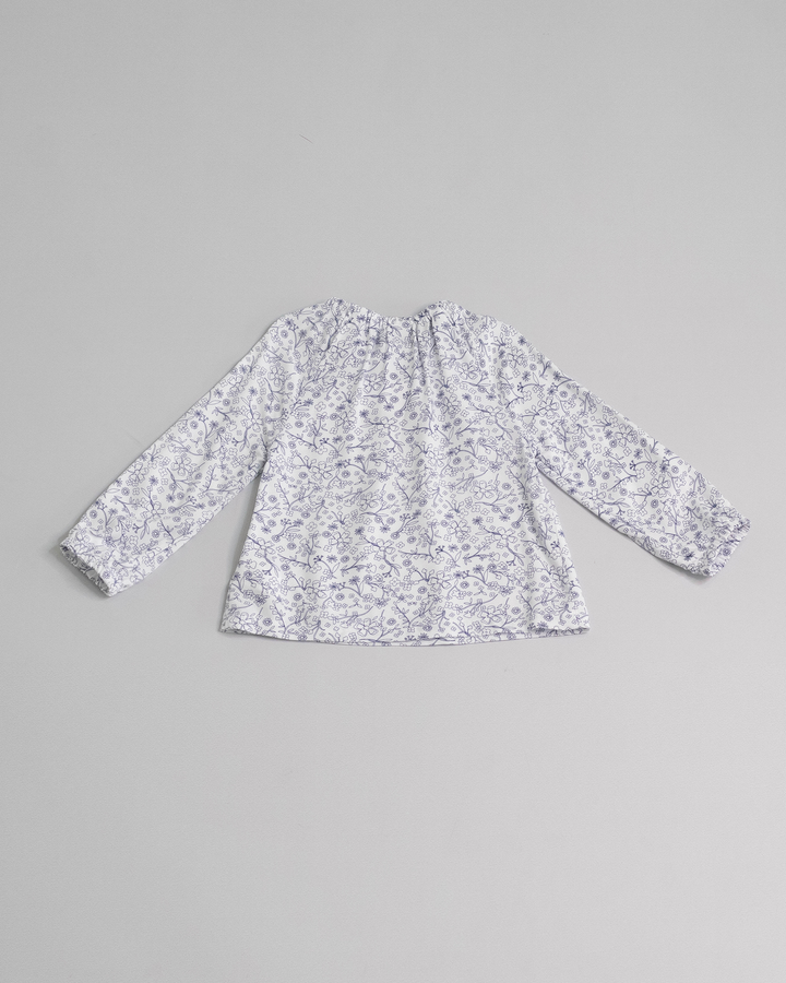 Blusa de viscosa con estampado floral y lazo en el cuello