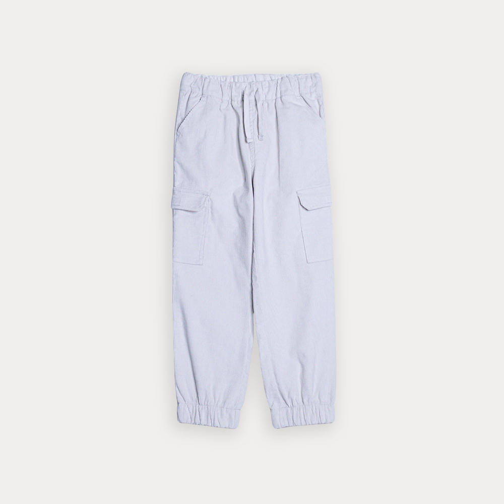 Pantalón Cargo De Corduroy Arena Con Elástico En La Cintua Para Niño