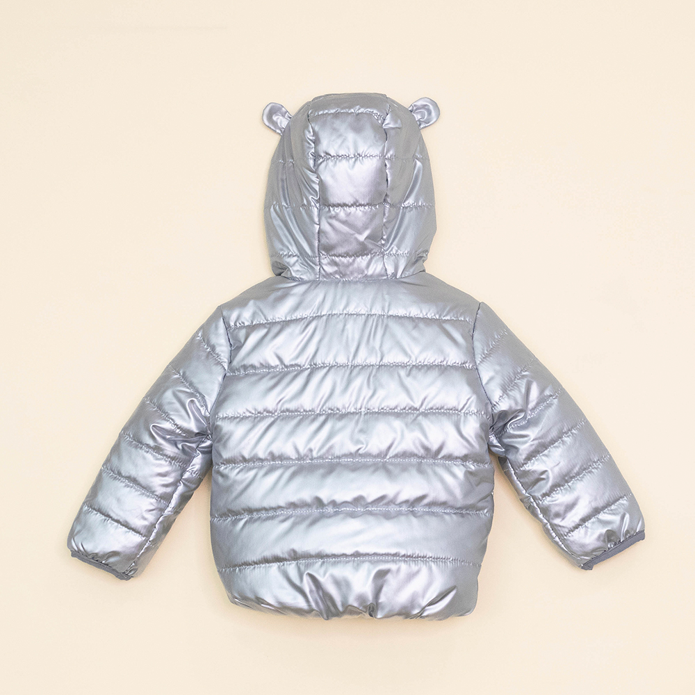 Chaqueta Plateada Para Bebé Niña