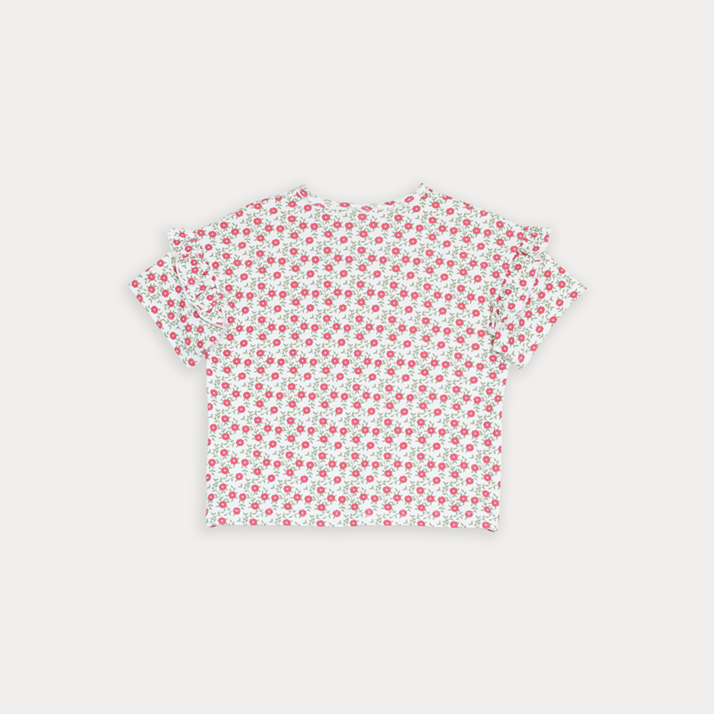 Franela De Algodón Con Estampado De Flores Para Niña