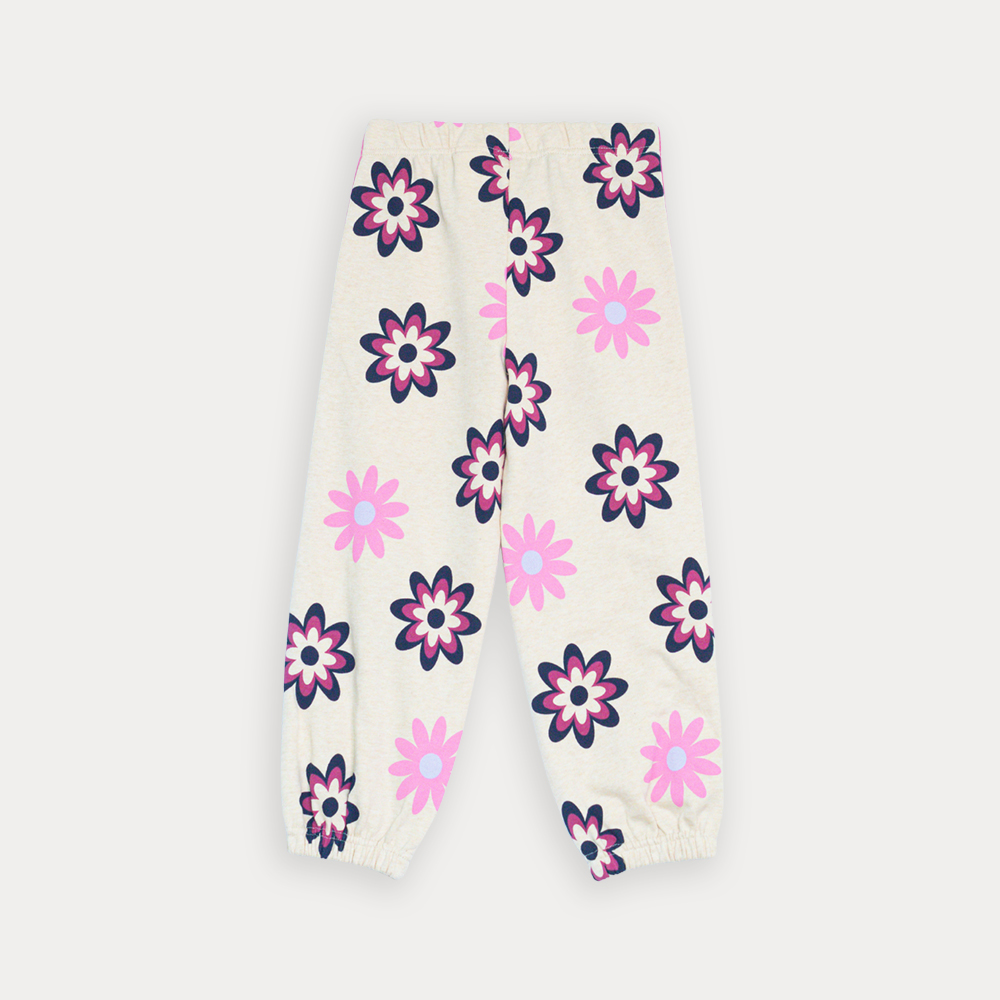 Mono De Algodón Amarillo Claro Con Estampado De Flores Para Niña