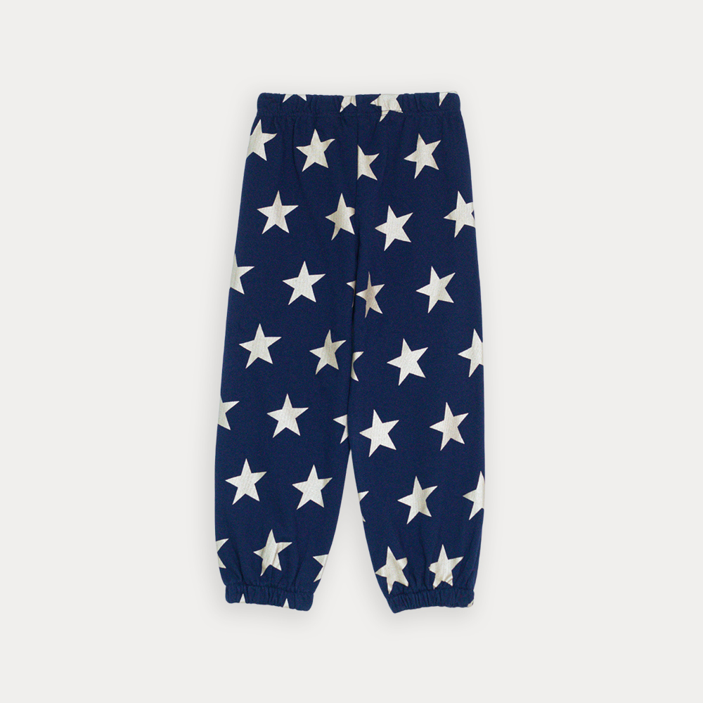 Mono De Algodón Azul Marino Con Estampado De Estrellas Doradas Metálicas Para Niña