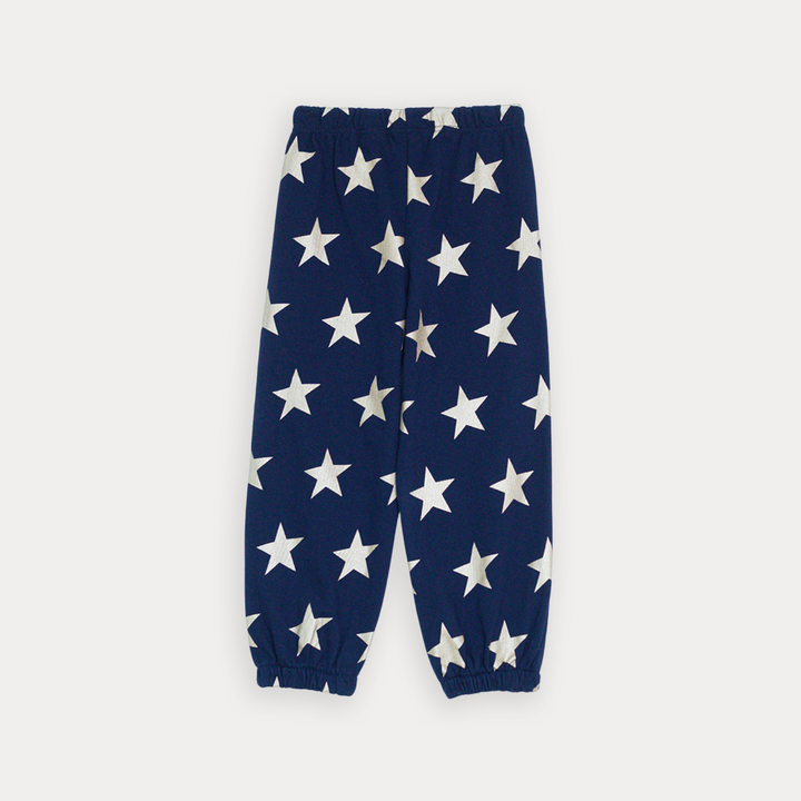 Mono De Algodón Azul Marino Con Estampado De Estrellas Doradas Metálicas Para Niña
