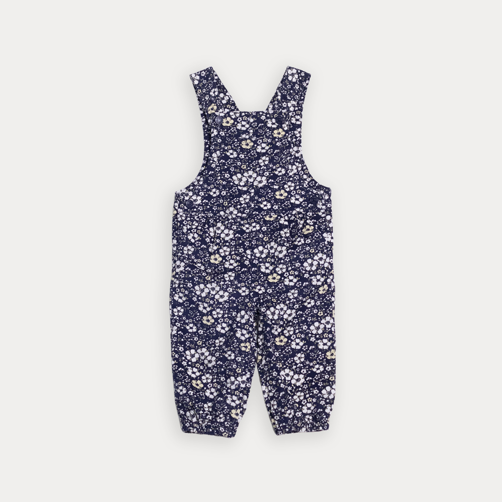 Braga De Corduroy Azul Marino Con Estampado De Flores Para Bebe Niña