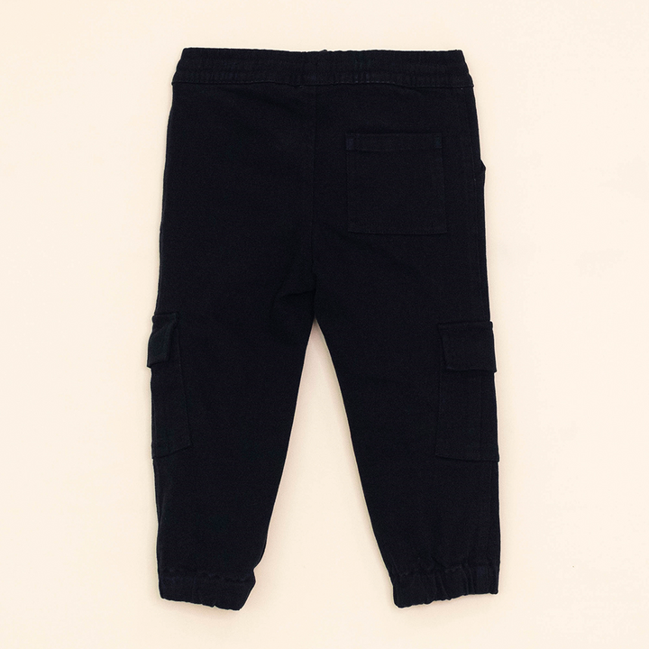Pantalón Negro Cargo con elástico y Cordones para Bebé Niño