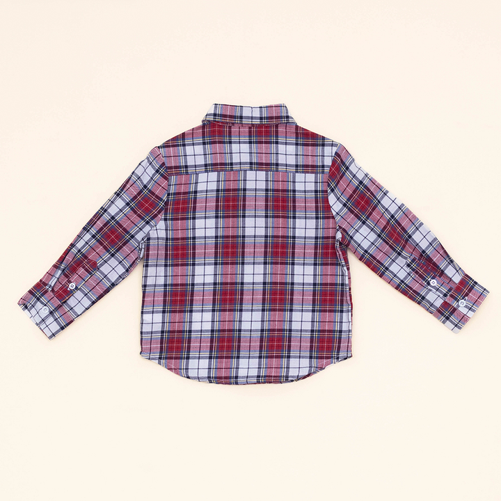 Camisa Cuadros Rojos Y Azules Para Bebé Niño