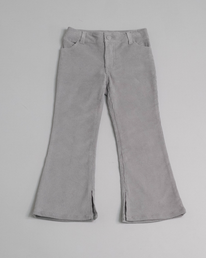 Pantalón Gris de corduroy con aberturas