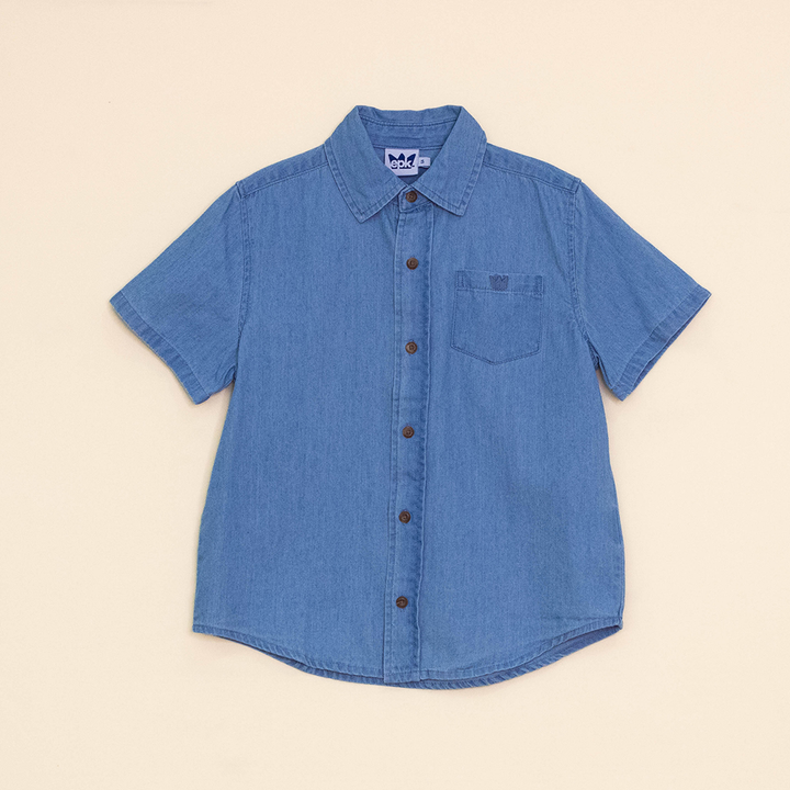 Camisa de Chambray Manga Corta para Niño