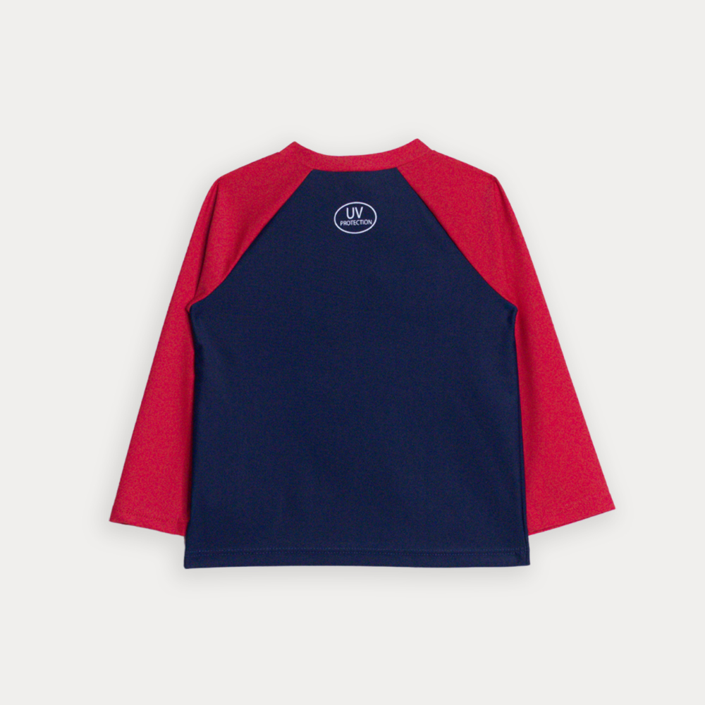 Franela De Agua Azul Mario Con Mangas Largas En Rojo Para Bebe Niño