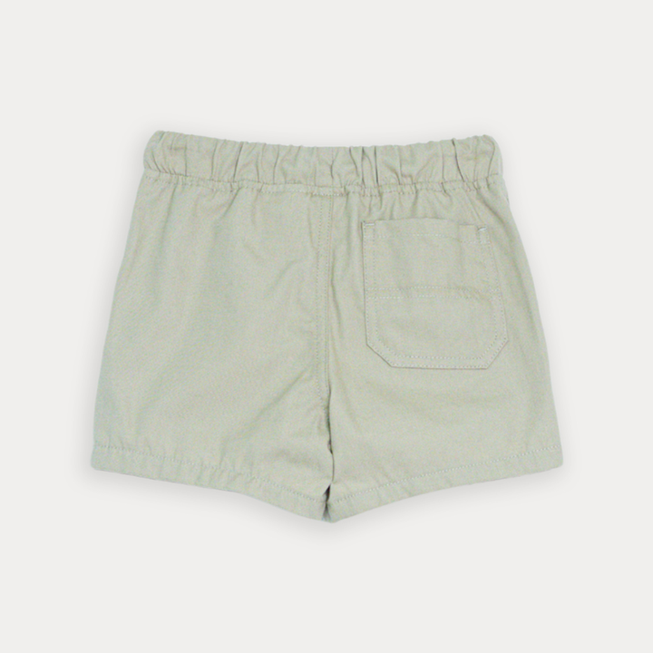 Short De Twill Beige Con Elástico En La Cintura Para Bebe Niño