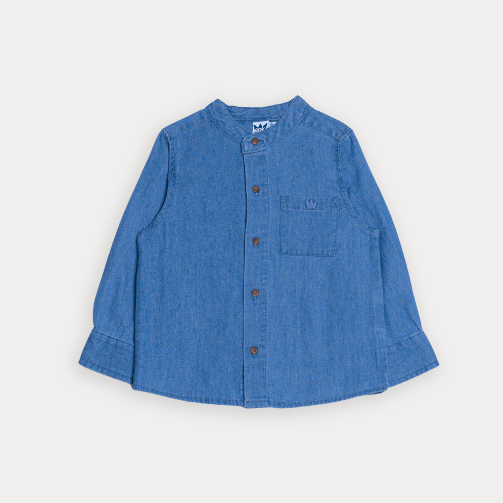 Camisa Manga Larga De Chambray Para Bebe Niño