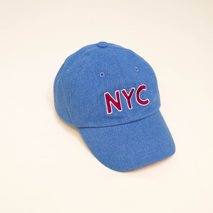 Gorra de Jean con Gráfico de NyC en Rojo, para Niña