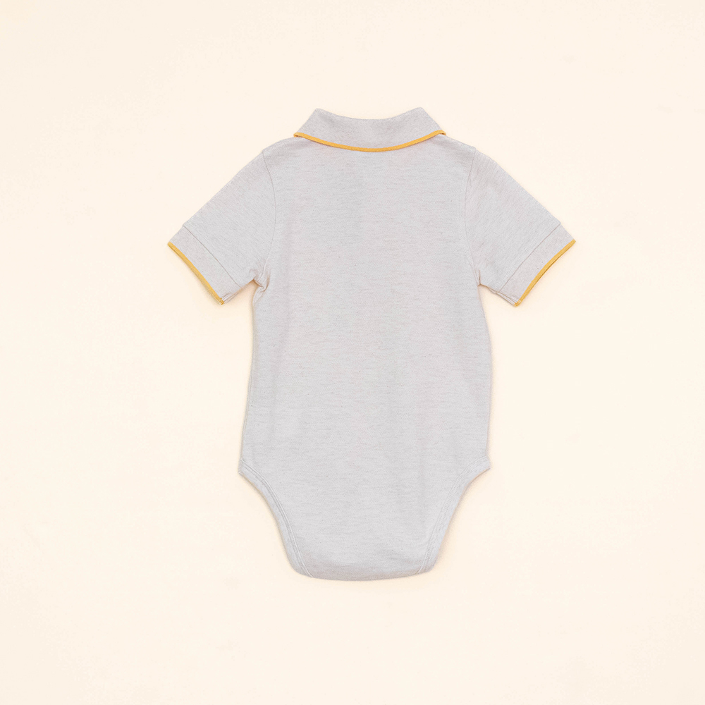 Body de Chemise Color Hueso con Parche de Goma para Bebé Niño